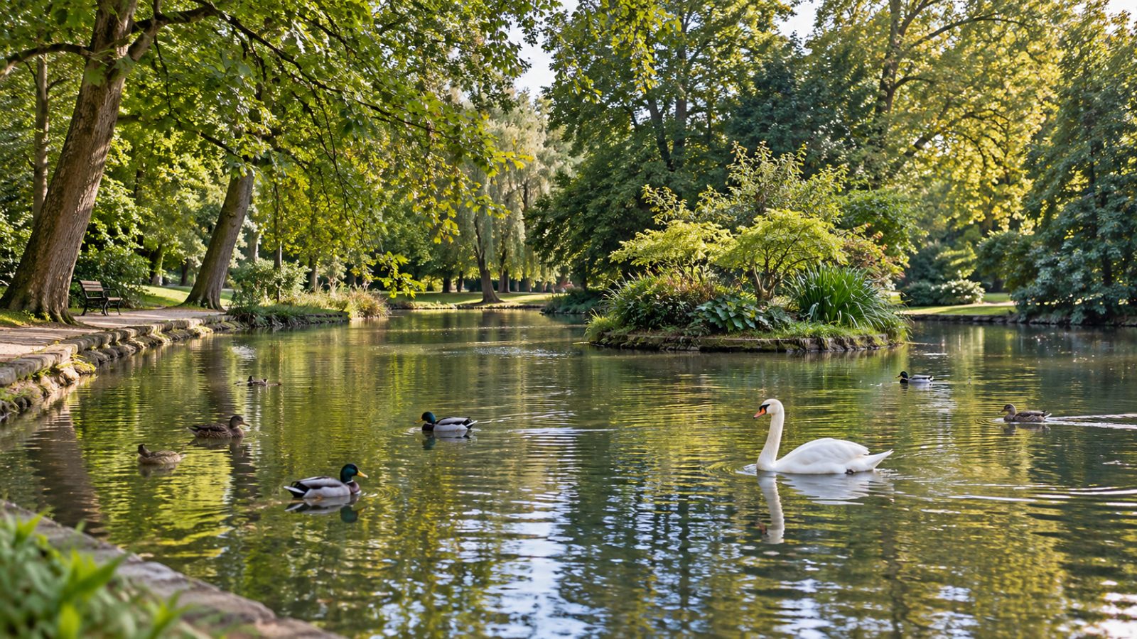 Parque de Isabel la Católica — Entre estanques y esculturas