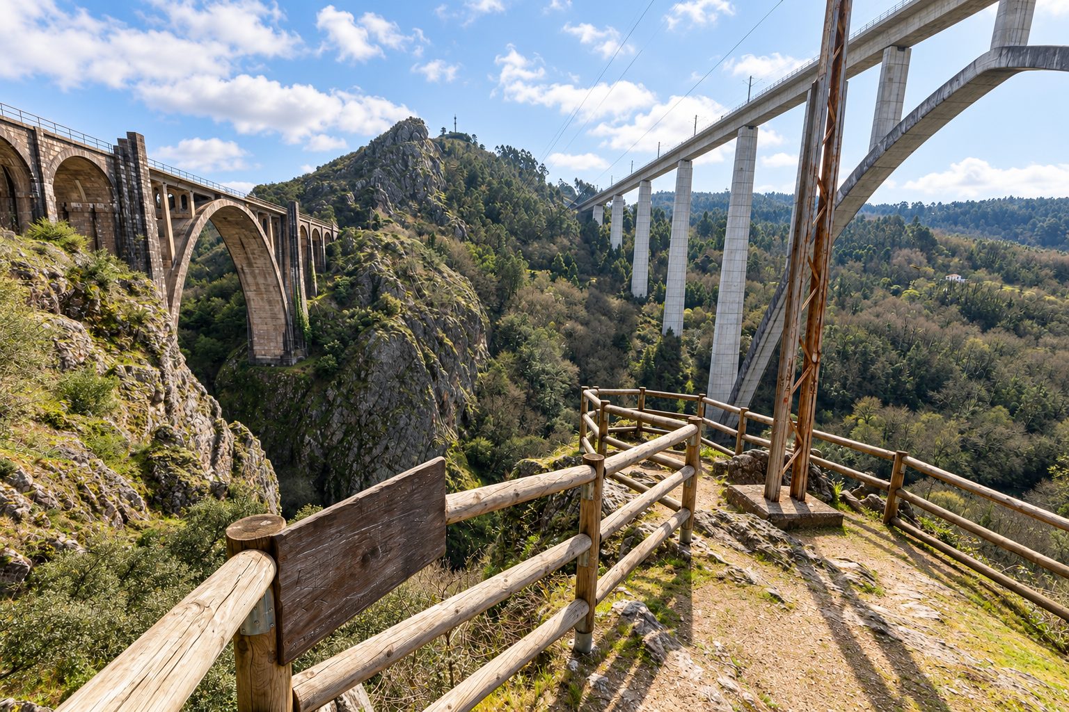 Mirador de Gundián — El Ulla entre dos puentes